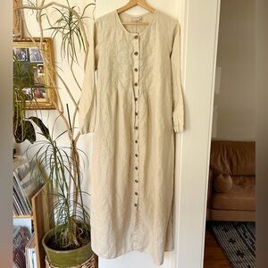 vintage linen long sleeve dress kleen